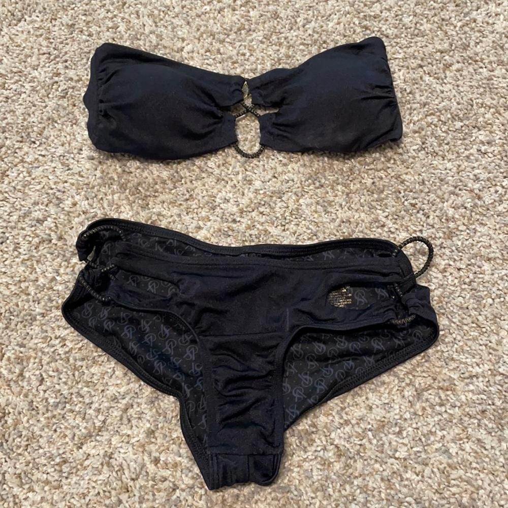 Victoria’s Secret black and gold bathing suit